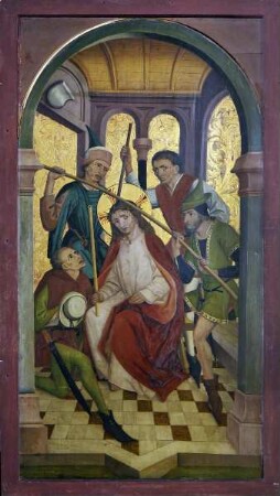 Zwei Flügel eines Altares — Szenen aus der Passion Christi — Dornenkrönung