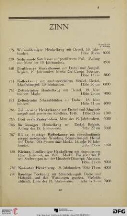 Zinn (Nr. 778-853)