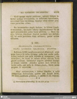 §. XIV. Praeparata Pharmaceutica. Pasta Lichenis Islandici. Syrupus