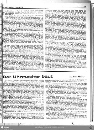 Der Uhrmacher baut