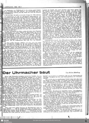 Der Uhrmacher baut