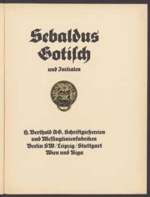 Sebaldus Gotisch und Initialen