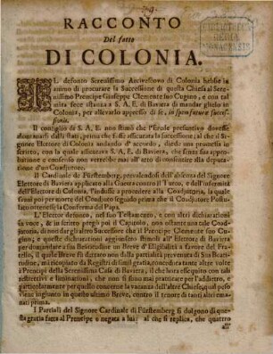 Racconto Del Fatto Di Colonia