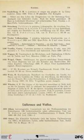 Uniformen und Waffen (Nr. 1604-1653)