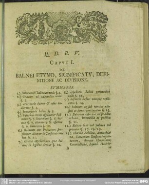 Caput I. De Balnei Etymo, Significatu, Definitione Ac Divisione