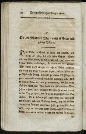V. Die wohlthätigen Folgen einer frühern religiösen Bildung.