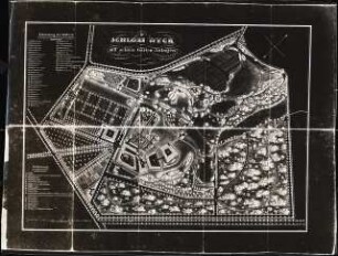Restaurierung des Landschaftsparks Schloss Dyck, Jüchen: Spiegelverkehrtes Negativfoto (gedreht) eines historischen Plans