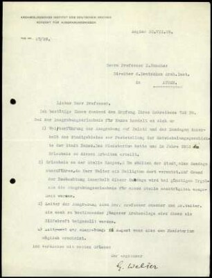 G. Welter an E. Buschor