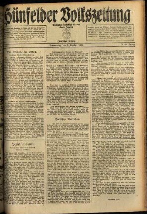 Ausgabe vom Donnerstag, den 07. Oktober 1920.