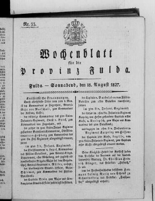 Nr. 33, Ausgabe vom 18. August 1827