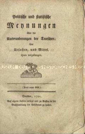 Abhandlung über die Gründe von Emigration von Deutschen