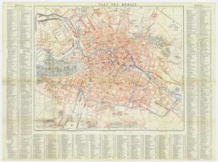 Stadtplan von Berlin, 1:20 000, Lithographie, um 1872 : Plan von Berlin. - 1:20 000. - Leipzig : Bibliograph. Inst. , [um 1872]. - 1 Kt. : mehrfarb. Lithogr. ; 38 x 31 cm, gefaltet ; Mit Registern