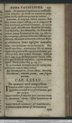 Cap. LXXXV. De quatuor anni temporibus