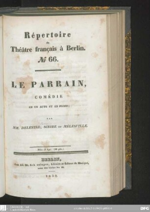 Le parrain : comédie en un acte et en prose