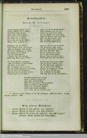 Ein altes Räthsel