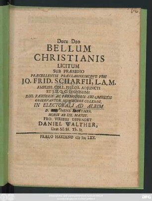 Bellum Christianis Licitum