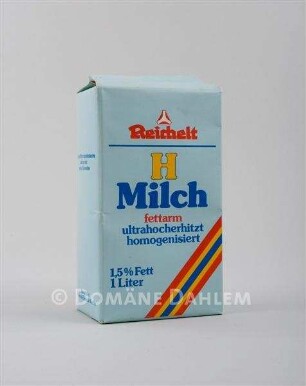 Verpackungs-Muster für "H-Milch" der Firma "Reichelt"