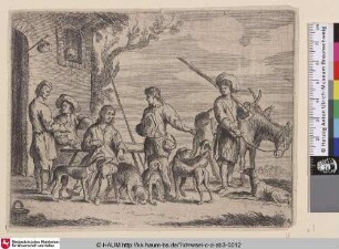 [Jäger rasten an einem Wirtshaus; Hunters resting at an inn]