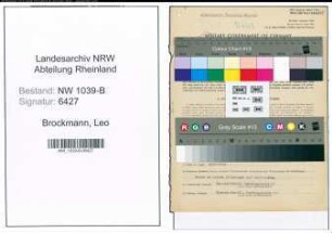 Entnazifizierung Leo Brockmann , geb. 05.02.1917 (Zeichner)