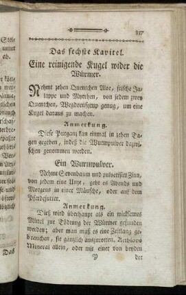 Das sechste Kapitel. Eine reinigende Kugel wider die Würmer.