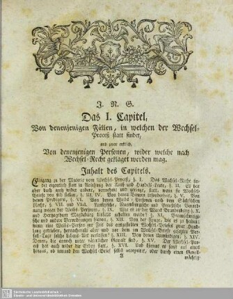 Das I. Capitel, Von denenjenigen Fällen, in welchen der Wechsel-Proceß statt findet, und zwar erstlich, Von denenjenigen Personen, wider welche nach Wechsel-Recht geklaget werden mag
