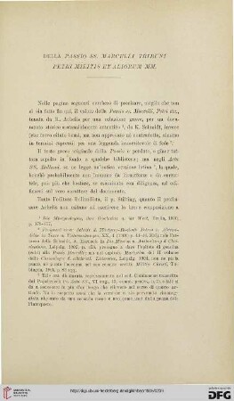 11: Della Passio SS. Marcelli tribuni Petri militis et aliorum mm.