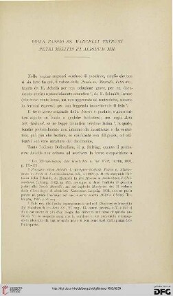 11: Della Passio SS. Marcelli tribuni Petri militis et aliorum mm.