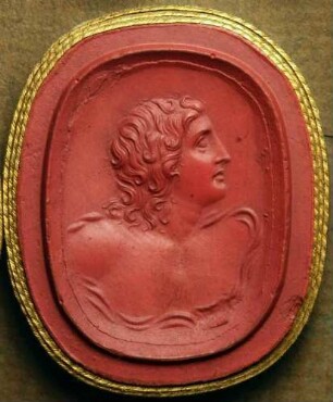 Brustbildnis des schwimmenden Leander (Daktyliothek, Das Alterthum nach Lippert und Visconti)