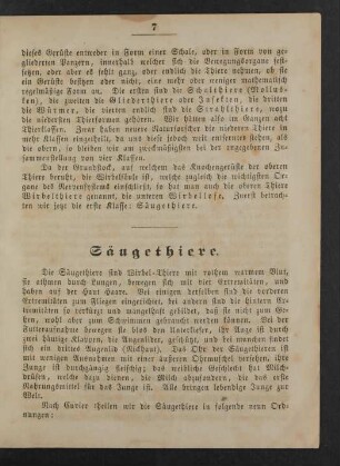 [Erste Klasse.] Säugethiere.