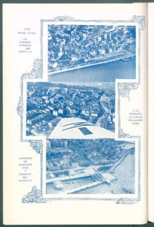 Vigo desde avión : [Vistas aéreas de] La avenida Cánovas del Castillo[,] A la derecha la calle Policarpo Sanz [y] Avenidas de Montero Ríos y Cánovas del Castillo