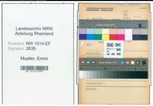 Entnazifizierung Emmi Mueller , geb. 00.00.0000 ()