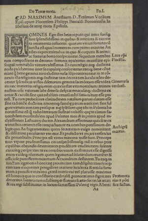 Oratio autem prouerbialis caeteris apposita est.