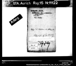 Die Genehmigung der Statuten der Totenkasse der Bäckerzunft in Norden