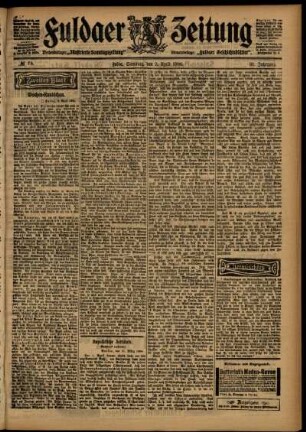 Zweite Ausgabe vom Samstag, den 02. April 1904.