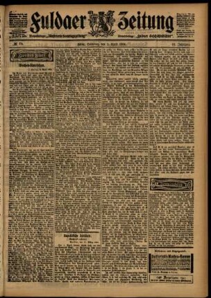 Zweite Ausgabe vom Samstag, den 02. April 1904.