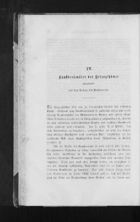 IV. Kunstdenkmäler der Herzogthümer