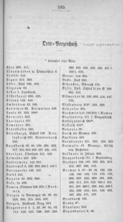 Orts-Verzeichniß.