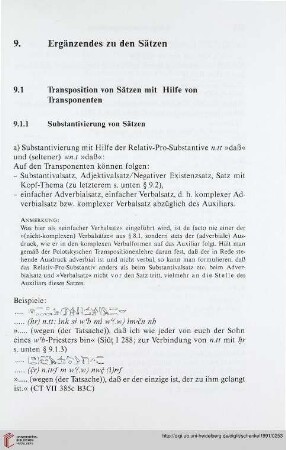 9. Ergänzendes zu den Sätzen