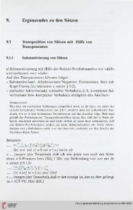 9. Ergänzendes zu den Sätzen
