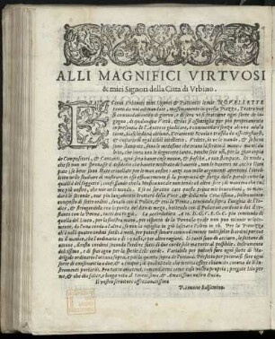 Dedikation an die Herren und Landesgenossen von Urbino von Simone Balsamino, o.O. + Datum