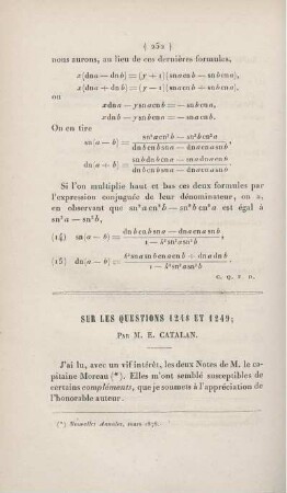 Sur les questions 1248 et 1249.