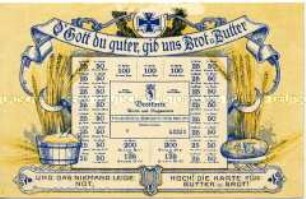 Patriotische Postkarte mit Brotmarke