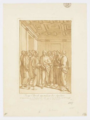 Jesus-Christ au milieu des Apôtres, Blatt 78 der Folge "Recueil d'estampes d'après les plus beaux tableaux et d'après les plus beaux desseins qui sont en France"