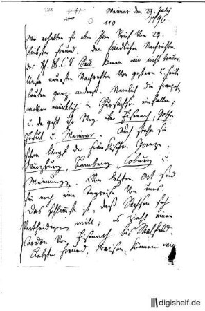 110: Brief von Caroline Herder an Johann Wilhelm Ludwig Gleim : Carolina (genannt Caroline) Maria Herder