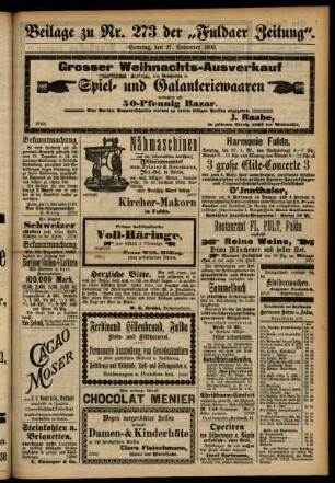 Zweite Ausgabe vom Sonntag, den 27. November 1892.