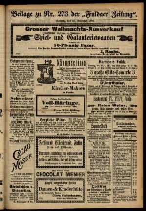 Zweite Ausgabe vom Sonntag, den 27. November 1892.