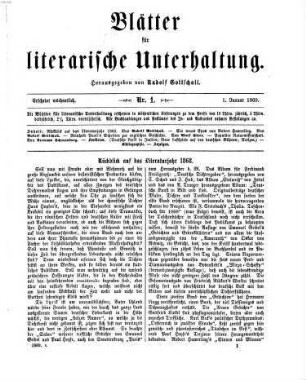 Blätter für literarische Unterhaltung. 1869,1