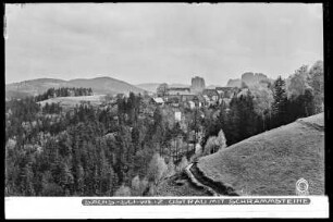 Sächsische Schweiz, Blick auf Ostrau und Schrammsteine