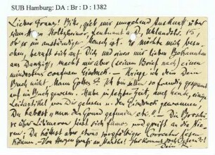Postkarte an Franz Oppenheimer