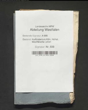 Belehnungen mit dem Goddart-Franzengut zu Holthausen vor Geseke